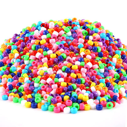 Picture of 3000+ pcs Pony Beads, Multi-Colored Bracelet Beads, Beads for Hair Braids, Beads for Crafts, Plastic Beads, Hair Beads for Braids (Large Pack, Classic)…