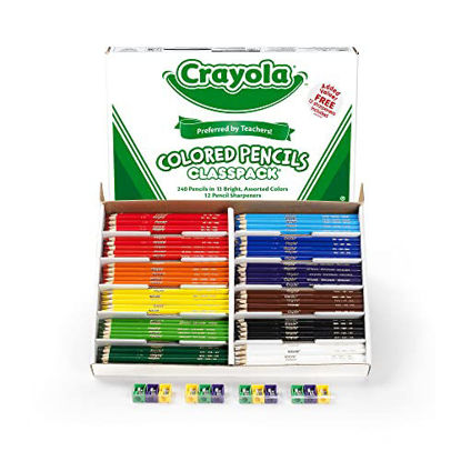 Picture of Crayola Colored Pencils, Bulk Classpack, Classroom Supplies, 12 Colors may vary, 240 Count, Standard