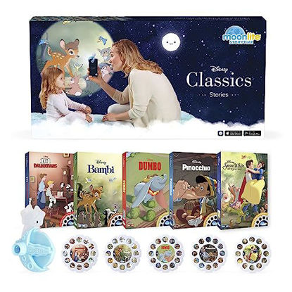Picture of Moonlite Mini Projector with 5 Classic Disney Stories - A New Way to Read Stories Together - 5 Digital Books with Light Projector - Dumbo, Pinocchio and More - Toys and Gifts for Kids Ages 1 and Up