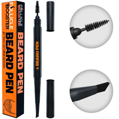 Picture of Beard Pen Filler - Medium Black 1 Pack - Barber Styling Pencil with Brush - Waterproof Proof, Sweat Proof, Long Lasting Solution, Natural Finish - Cover Facial Hair and Scalp Patches Like a Pro