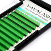 Picture of Colored Lash Extensions 0.07mm DD Curl Green Individual Volume Lashes Extensions 13-20 Mix Length Color Eyelash Extensions for Salon (Green 0.07-DD, 13-20mm)
