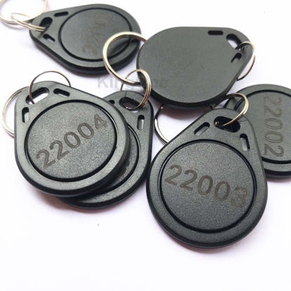 Picture of 100pcs 26 bit Keyfobs Proximity Fob Works with Prox Key ISOProx 1346 1386 1326 H10301 Format Readers. Works with The vast Majority of Access Control Systems (Black)