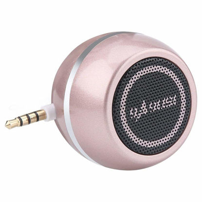 Picture of Mini Portable Speaker with 3.5mm Aux Input Jack, 3W Mobile Phone Line-in Speaker for iPhone iPad iPod Tablet Cell Phones, Gifting for Girls/Kids, Rose Gold
