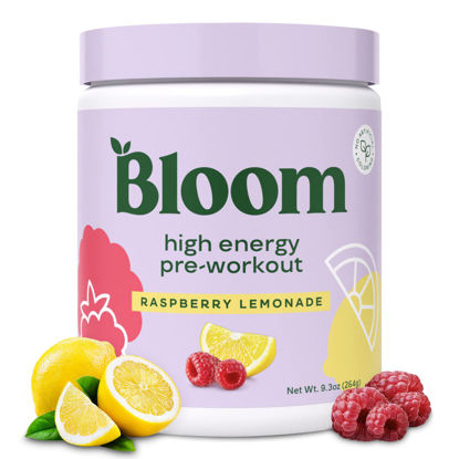 Picture of Bloom Nutrition Pre Workout Powder, Amino Energy with Beta Alanine, Ginseng & L Tyrosine, Natural Caffeine Powder from Green Tea Extract, Sugar Free & Keto Drink Mix (High Energy Raspberry Lemonade)