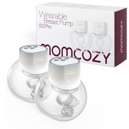 Picture of Momcozy S12 Pro Hands-Free Breast Pump Wearable, Double Wireless Pump with Comfortable Double-Sealed Flange, 3 Modes & 9 Levels Electric Pump Portable, 24mm, 2 Pack, Gradient Gray