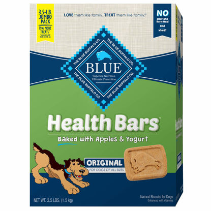 Picture of Blue Buffalo Health Bars Natural Crunchy Dog Treats Biscuits, Apple & Yogurt 56-oz Box