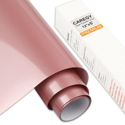 Picture of CAREGY Iron on Heat Transfer Vinyl Roll HTV (12''x5',Rosegold)