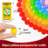 Picture of Praisebank Yellow Pom poms, 90pcs, 1.5inch/4cm, Pom Poms for Arts and Crafts, Pom Pom Balls in jar,Pom Poms for Crafts.