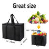 Picture of 3-Pack XL-Large Insulated Grocery shopping bags, Black , Reusable, Heavy Duty, zipped zipper,Collapsible,tote,cooler,for men,women,,for car,Recycled Material bag