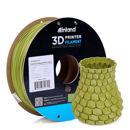 Picture of Inland PLA 3D Printer Filament 1.75mm - Dimensional Accuracy +/- 0.03mm - 1kg Cardboard Spool (2.2 lbs) - Fits Most FDM/FFF Printers - Odor Free, Clog Free Filaments - Light Olive