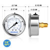 Picture of MEANLIN MEASURE 0~400Psi Stainless Steel 1/4" NPT 2.5" FACE DIAL Liquid Filled Pressure Gauge WOG Water Oil Gas Center Back Mount