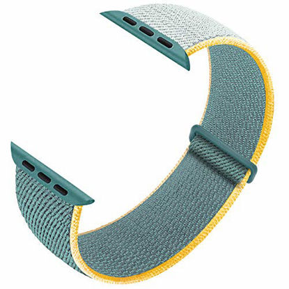 Picture of Ruiboo Sport Loop Compatible with Apple Watch Band 38mm 40mm 42mm 44mm iWatch Series 6 5 SE 4 3 2 1 Strap, Women Men Sport Weave Replacement Wristband Adjustable Breathable, 42mm 44mm Sunshine