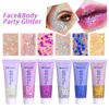 Picture of MEICOLY 2pcs Body Glitter,Mermaid Sequins Liquid Holographic Glitter Gel,Chunky Glitter Face Eye Lip Hair Nail Festival Makeup,Sparkling Body Glitter Gel for Women,100g,White+Gold