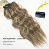 Picture of KooKaStyle Invisible Wire Hair Extensions with Transparent Headband Adjustable Size 4 Secure Clips Long Wavy Secret Wire Hairpiece 16 Inch Medium Brown Ash Blonde for Women