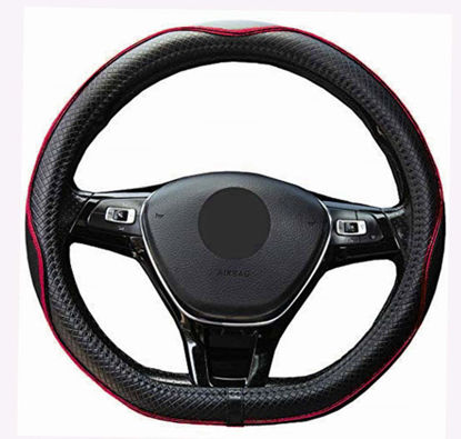 Picture of Mayco Bell Microfiber Leather Car Steering Wheel Cover (D Shape, Wine Red)