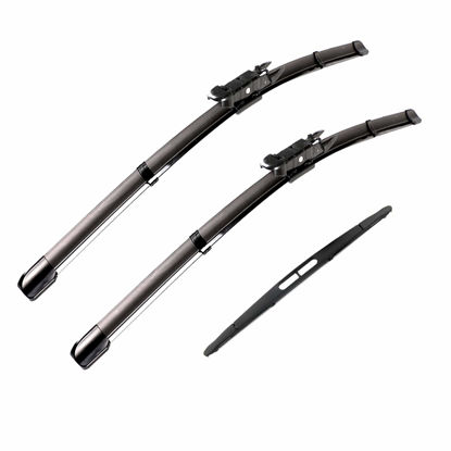 Picture of 3 wipers Factory Replacement For Ford Escape 2012-2008 Original Equipment Replacement Windshield Wiper Blades Set - 20"+20" +12" Pinch Tab (Set of 3) Not for J Hook