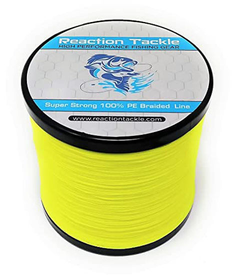 Picture of Reaction Tackle Braided Fishing Line Hi Vis Yellow 8LB 1000yd