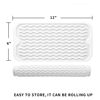 Picture of MicoYang Silicone Dish Drying Mat for Multiple Usage,Easy clean,Eco-friendly,Heat-resistant Silicone Mat for Kitchen Counter,Sink,Bar,Bottle,or Cup White S 12 inches x 6 inches