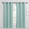 Picture of NICETOWN Aqua Blue Room Darkening Curtains for Kitchen, Window Treatment Thermal Insulated Solid Grommet Room Darkening Curtains/Drapes for Bedroom (Set of 2, 42 inches Wide by 68 inches Long)