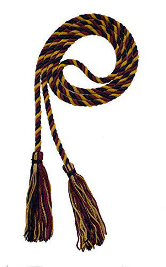 Picture of Graduation Honor Cord - Navy/Maroon/Oriental Gold - Every School Color Available - Made in USA - by Tassel Depot