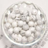 Picture of NCB 200PCS 4mm Natural White Howlite Beads Gemstone Round Loose Stone Beads Spacer Beads for Jewelry Making with Crystal Stretch Cord (White Howlite, 4mm 200Beads)