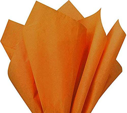 Picture of Flexicore Packaging | Burnt Orange Gift Wrap Tissue Paper | Size: 15 Inch X 20 Inch | Count: 10 Sheets | Color: Burnt Orange | DIY Craft, Art, Wrapping, Crepe, Decorations, Pom Pom, Packing & Party