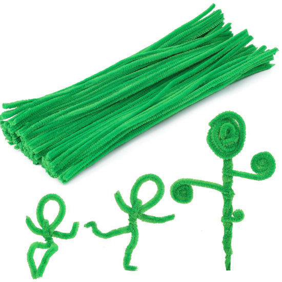 Picture of 100 Pieces Pipe Cleaners Chenille Stem, Solid Color Pipe Cleaners Set for Pipe Cleaners DIY Arts Crafts Decorations, Chenille Stems Pipe Cleaners (Fruit Green)