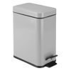 Picture of mDesign Small Modern 1.3 Gallon Rectangle Metal Lidded Step Trash Can, Compact Garbage Bin with Removable Liner Bucket and Handle for Bathroom, Kitchen, Craft Room, Office, Garage - Gray
