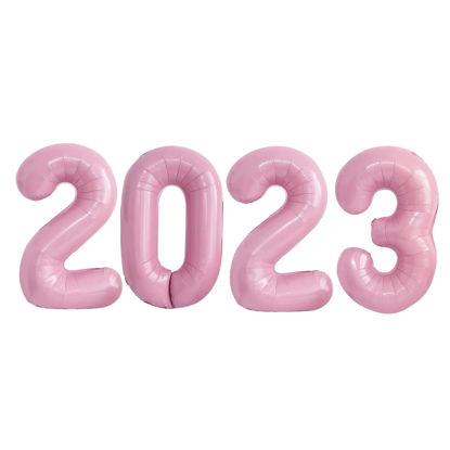 Picture of GOER 2023 Foil Number Balloons for 2023 New Year Eve Festival Party Supplies Graduation Decorations (Light Pink,32 Inch)