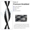Picture of Proworthy Lace Braided Solo Loop Compatible With Apple Watch Band 42mm 44mm 45mm for Men and Women, Lace Stretch Nylon Elastic Strap for iWatch Series SE 7 6 5 4 3 2 1 (M, Black White)