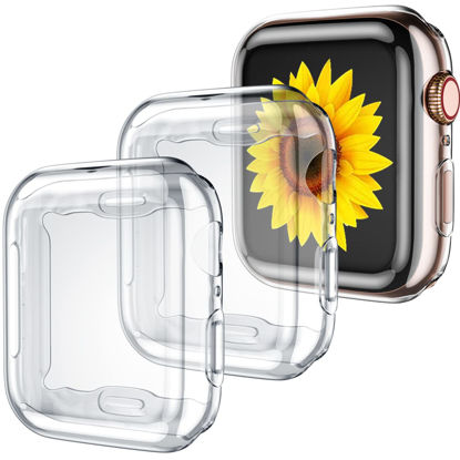 Picture of GEAK 3 Pack Case Compatible with Apple Watch 41mm 45mm,Soft HD High Sensitivity Screen Protector with TPU All Around Anti-Fall Bumper Protective Case Cover for iWatch Series8/7 (3Clear)
