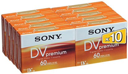 Picture of Sony DVC60PRL Mini DV Tape 60min Premium Data Cartridge 10 Packs