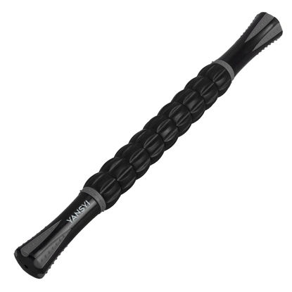 Picture of Yansyi Muscle Roller Stick for Athletes - Body Massage Roller Stick - Release Myofascial Trigger Points Reduce Muscle Soreness Tightness Leg Cramps & Back Pain for Physical Therapy & Recovery (Gray)