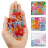 Picture of 1200 pcs Pony Beads 6x9mm Glitter Clear Plastic Beads Transparent Beads with Sparkling Glitter Assorted 10 Colors for DIY Craft Jewelry Bracelets Making, Hair Braiding, Keychains Ornaments