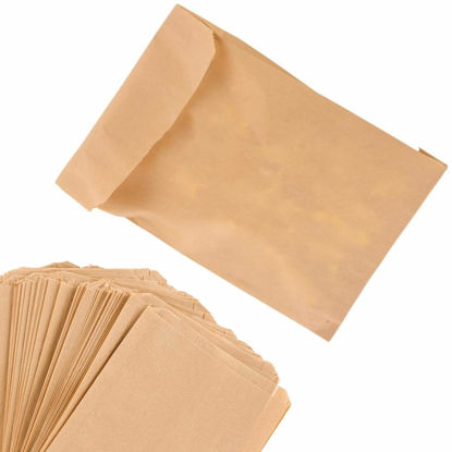 Picture of Paper Sandwich Bags Kraft Brown 200 Pack - Biodegradable and Compostable Food Grade Paper Bags - Unbleached Compostable Natural Kraft Paper Stock Bags for Bakery Cookies, Treats, Snacks, Sandwiches