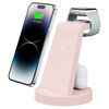 Picture of 3 in 1 Charging Station for iPhone, Wireless Charger for iPhone 14 13 12 11 X Pro Max & Apple Watch - Charging Stand Dock for AirPods (Pink)