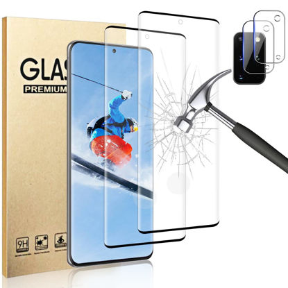 Picture of GBBO [2+2 Pack] Galaxy S20 Plus Screen Protector With Camera Lens Film [Fingerprint Unlock Support] [Anti Scratch] [Bubble Free] [9H Hardness] Glass Screen Protector For Samsung Galaxy S20 Plus 6.7 Inch