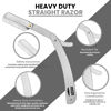 Picture of Utopia Care Professional Barber Straight Edge Razor Safety with 100-Pack Derby Blades - 100 Percent Stainless Steel (Silver)