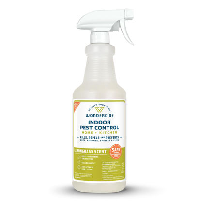 Picture of Wondercide - Indoor Pest Control Spray for Home and Kitchen - Ant, Roach, Spider, Fly, Flea, Bug Killer and Insect Repellent - with Natural Essential Oils - Pet and Family Safe - Lemongrass 32 oz