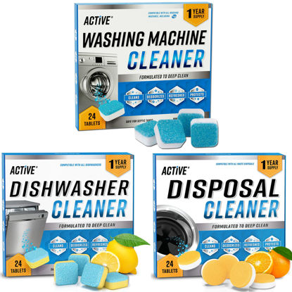 Picture of Washing Machine Dishwasher & Disposal Cleaning Tablets - Appliance Refresh Bundle Includes 12 Month Supply Dishwasher Cleaner Deodorizer, Washer Descaler, Disposer Freshener Deep Cleaning - 72 Tablets