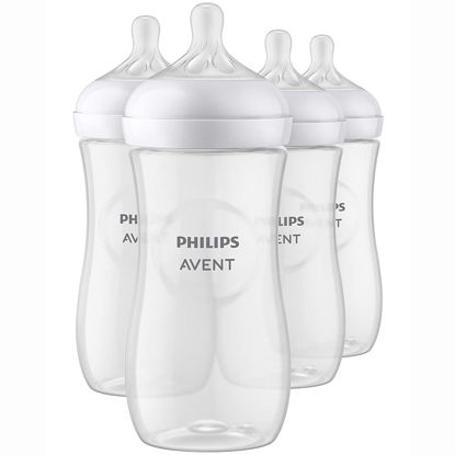 Picture of Philips AVENT Natural Baby Bottle with Natural Response Nipple, Clear, 11oz, 4pk, SCY906/04