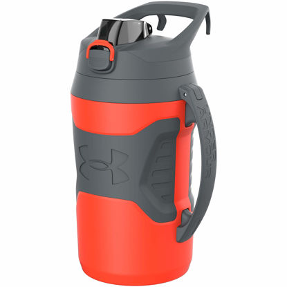 Picture of Under Armour Playmaker Sport Jug, Water Bottle with Handle, Foam Insulated & Leak Resistant, 64oz & 32oz, Dark Orange/Pitch Grey