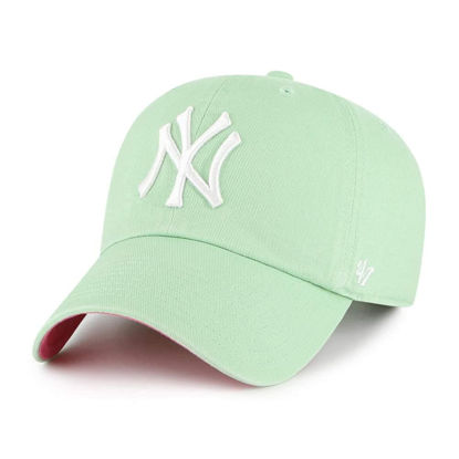 Picture of '47 MLB New York Yankees Ball Park Clean Up Adjustable Hat, Adult One Size Fits All (New York Yankees Green Pink)
