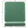 Picture of MicoYang Silicone Dish Drying Mat for Multiple Usage,Easy clean,Eco-friendly,Heat-resistant Silicone Mat for Kitchen Counter or Sink,Refrigerator or Drawer liner Green M 12 inches x 12 inches