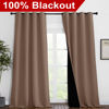 Picture of NICETOWN Complete Blackout Shades for Large Window Door, 100% Blackout Window Curtain Panels with Black Lined, 55 inches Width Each Panel, 96 inches Length, Cappuccino, Double Pieces