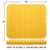 Picture of MicoYang Silicone Dish Drying Mat for Multiple Usage,Easy clean,Eco-friendly,Heat-resistant Silicone Mat for Kitchen Counter or Sink,Refrigerator or Drawer Liner Yellow XL 18 inches x 16 inches