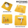 Picture of MicoYang Silicone Dish Drying Mat for Multiple Usage,Easy clean,Eco-friendly,Heat-resistant Silicone Mat for Kitchen Counter or Sink,Refrigerator or Drawer Liner Yellow XL 18 inches x 16 inches