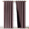Picture of NICETOWN 100% Blackout Window Curtain Panels, Heat and Full Light Blocking Drapes with Black Liner for Nursery, 84 inches Drop Thermal Insulated Draperies (Dry Rose, 2 PCs, 70 inches Wide Each Panel)