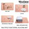 Picture of MicoYang Silicone Dish Drying Mat for Multiple Usage,Easy clean,Eco-friendly,Heat-resistant Silicone Mat for Kitchen Counter or Sink,Refrigerator or Drawer Liner Pink XXXL 28 inches x 18 inches