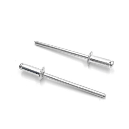 Picture of ISPINNER 100pcs 1/8" x 3/8" Aluminum Blind Rivets, 3.2 x 10mm Pop Rivets, Pack of 100 (Silver)